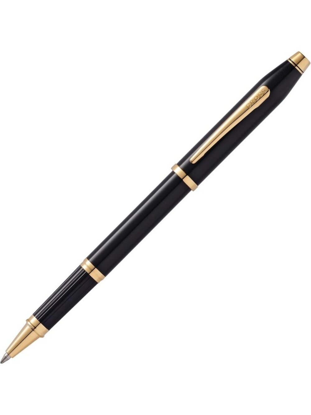 Elegant Black & Gold Rollerball Pen - Classic Design, Smooth Black Ink Writing